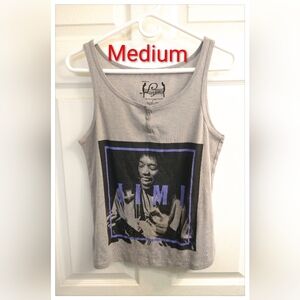 Vintage 🎸Jimi Hendrix 🎸 Women's Grey Tank Top  - Medium